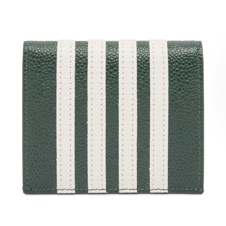 Photo: Thom Browne Men's 4 Bar Grained Double Card Holder in Dark Green