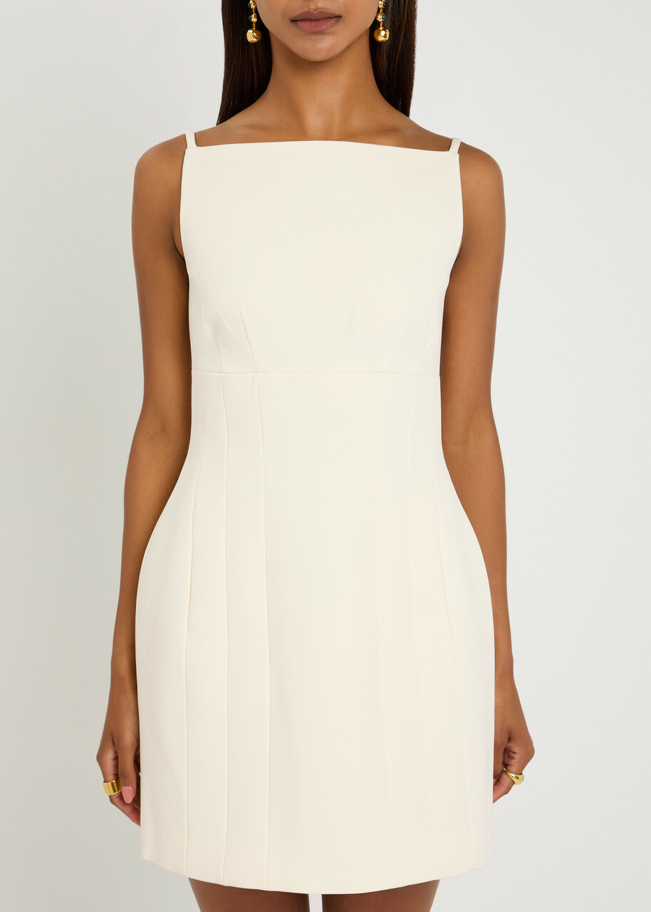 Roland Mouret Light Crepe Strap Mini Dress Cream