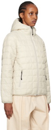 TAION Gray & Off-White Hooded Reversible Down Jacket