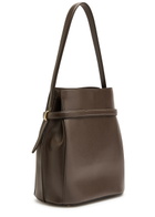 Toteme Belted Leather Bucket bag - Chocolate - One Size