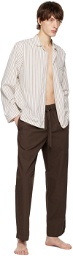 Tekla Off-White Striped Pyjama Shirt