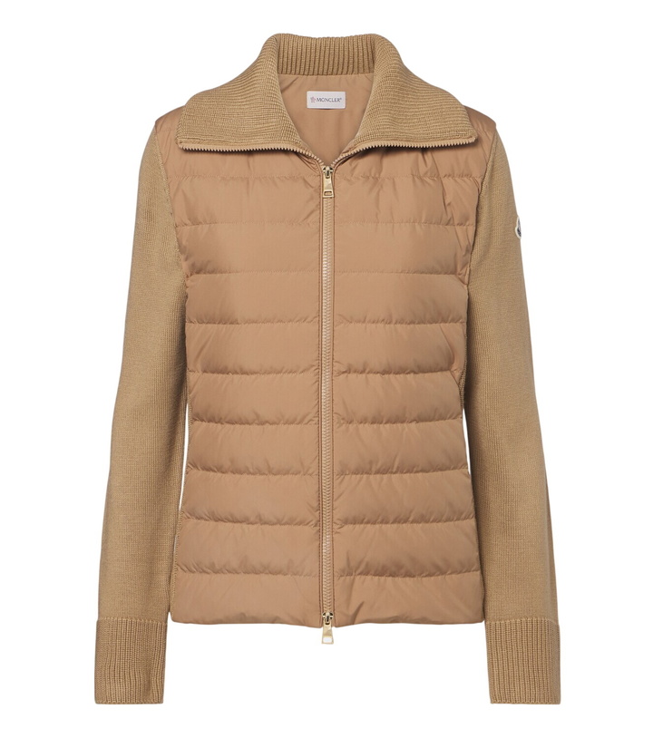 Photo: Moncler Down-paneled virgin wool cardigan
