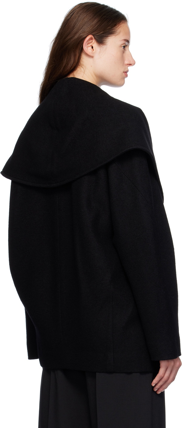 GIA STUDIOS Black Shawl Wool Jacket