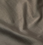 Rick Owens - Slim-Fit Collarless Cotton and Silk-Blend Shirt - Green