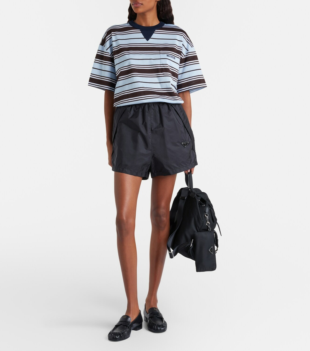 Prada Re-Nylon Medium leather-trimmed backpack