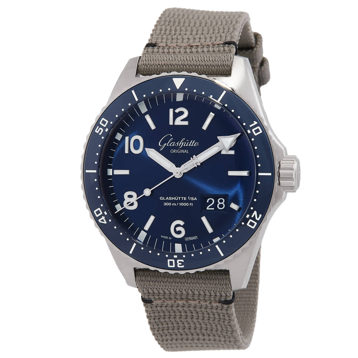 Glashutte Original SeaQ Panorama Date Automatic Blue Dial Mens Watch 1-36-13-02-81-34