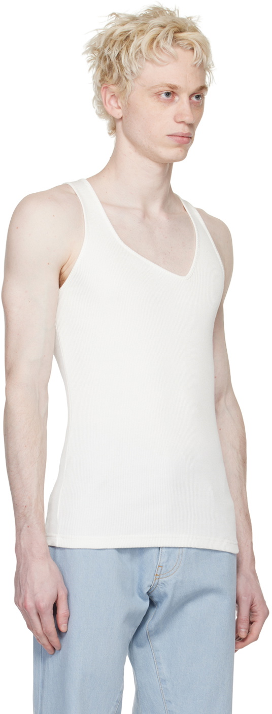 Bianca Saunders White Asymmetric Tank Top