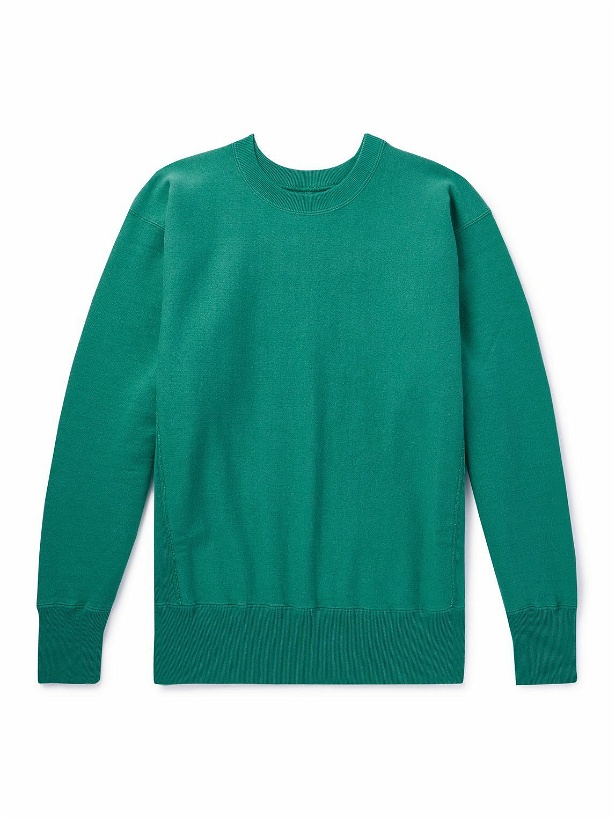 Photo: Kaptain Sunshine - Garment-Dyed Cotton-Jersey Sweater - Green
