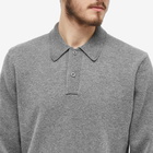 Norse Projects Men's Marco Merino Lambswool Polo Shirt in Grey Melange