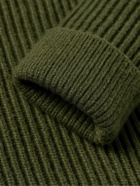 WTAPS - Logo-Appliquéd Ribbed-Knit Sweater - Green
