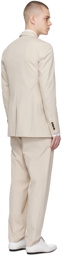 Dries Van Noten Beige Two-Button Suit