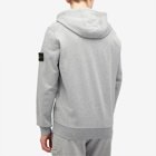 Stone Island Men's Cotton Fleece Garment Dyed Zip Hoodie in Melange Grey