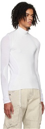 POST ARCHIVE FACTION (PAF) White Streamline Long Sleeve T-Shirt