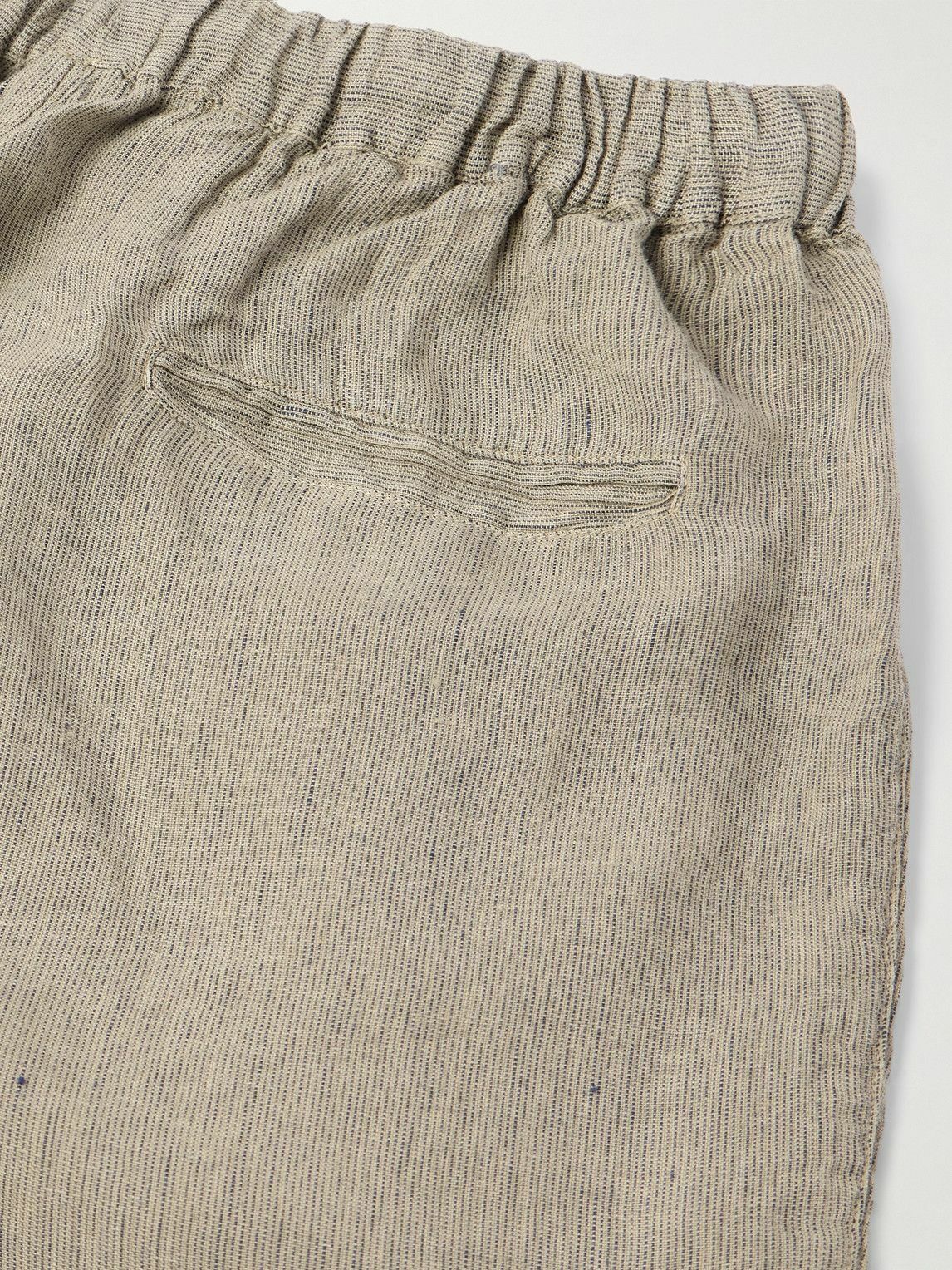 Massimo Alba - Kevin Straight-Leg Pleated Linen Drawstring Shorts - Neutrals