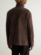 UMIT BENAN - Bruno Shearling-Lined Suede Jacket - Brown