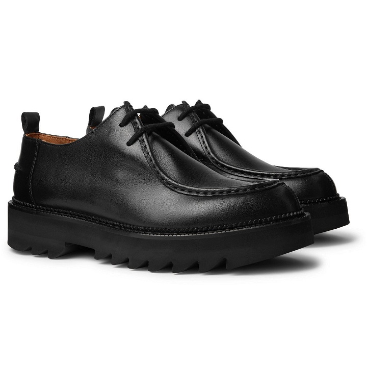 Photo: AMI - Leather Derby Shoes - Black