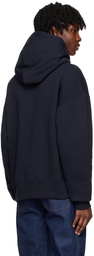 AMI Paris Navy Drawstring Hoodie