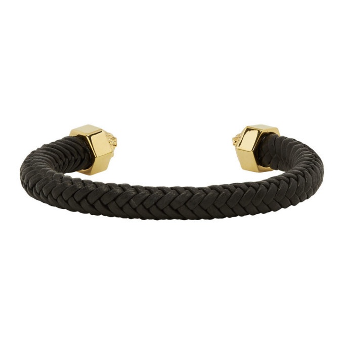 Photo: Versace Black and Gold Braided Cuff Bracelet