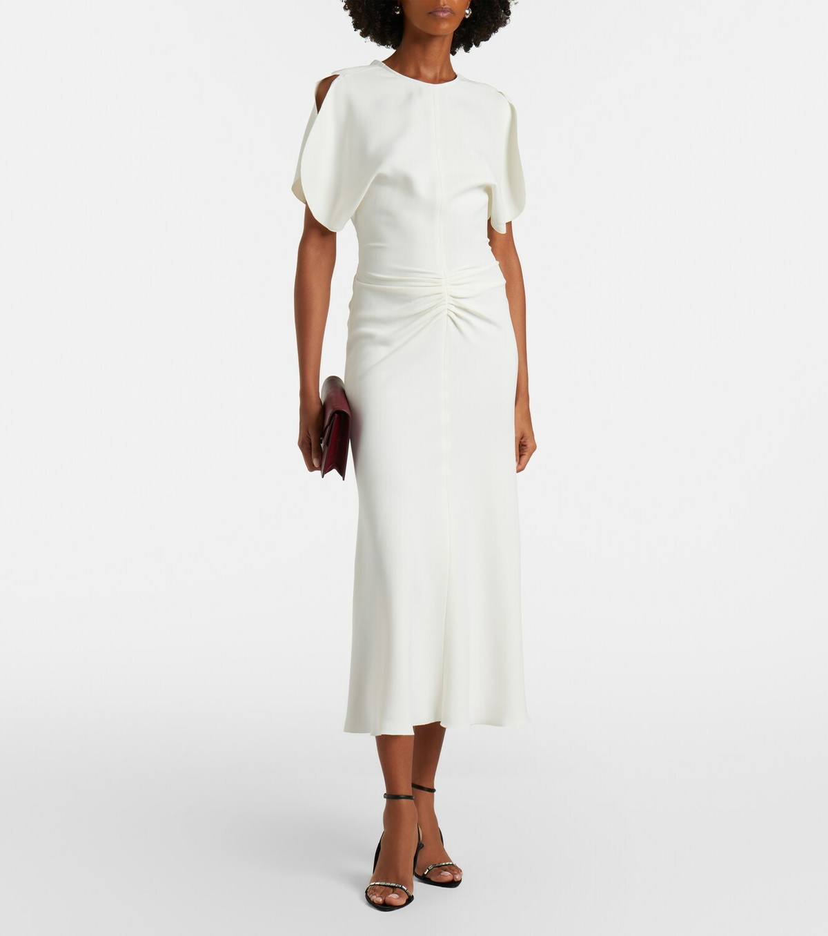 Victoria Beckham Bela gathered cady midi dress