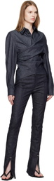 Mugler Indigo Paneled Jeans