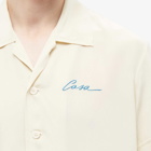 Casablanca Men's Embroidered Logo Short Sleeve Shirt in Pink