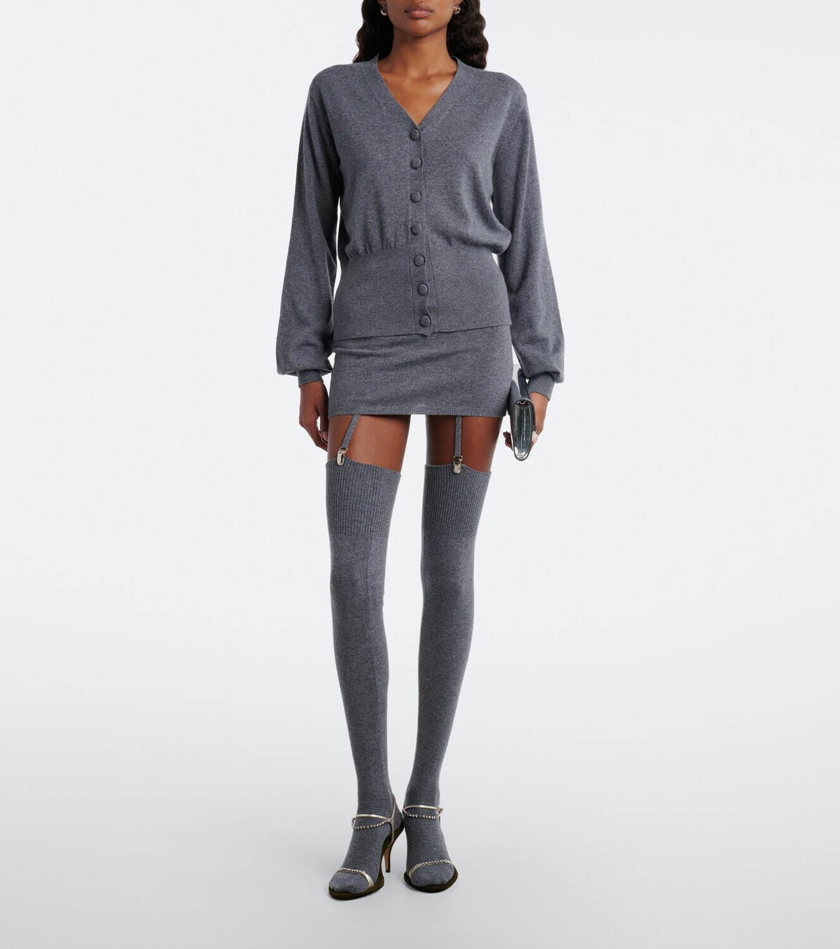 Aya Muse Costa miniskirt and over-the-knee socks set