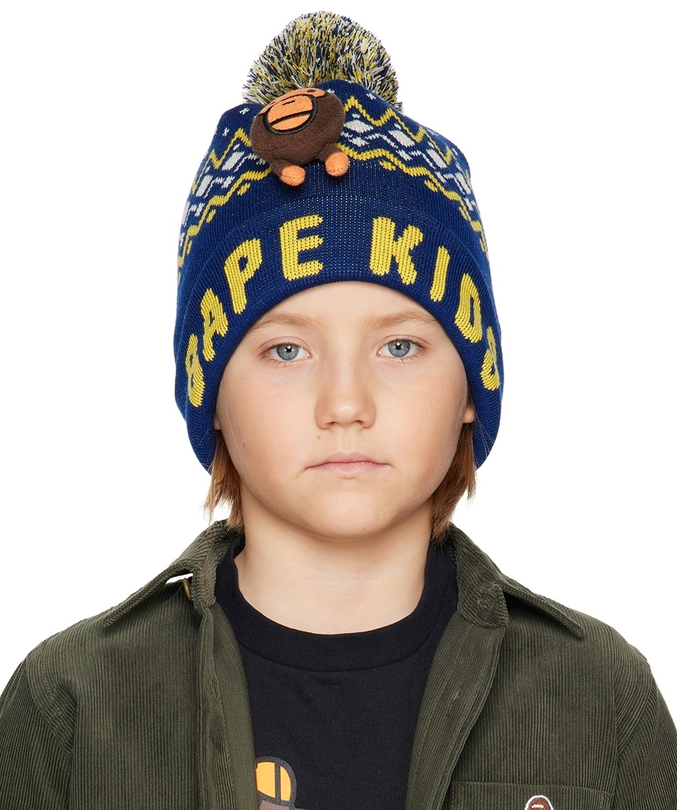 BAPE Kids Navy Baby Milo Plush Doll Beanie