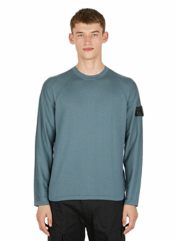Photo: Long Sleeve Knit T-Shirt in Blue