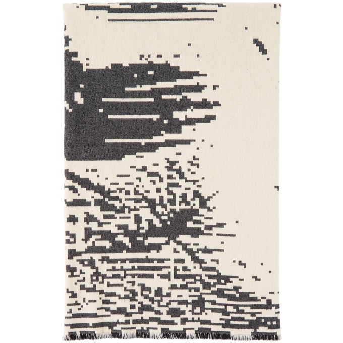 Photo: Serapis SSENSE Exclusive Off-White and Black Abstract Woman Towel