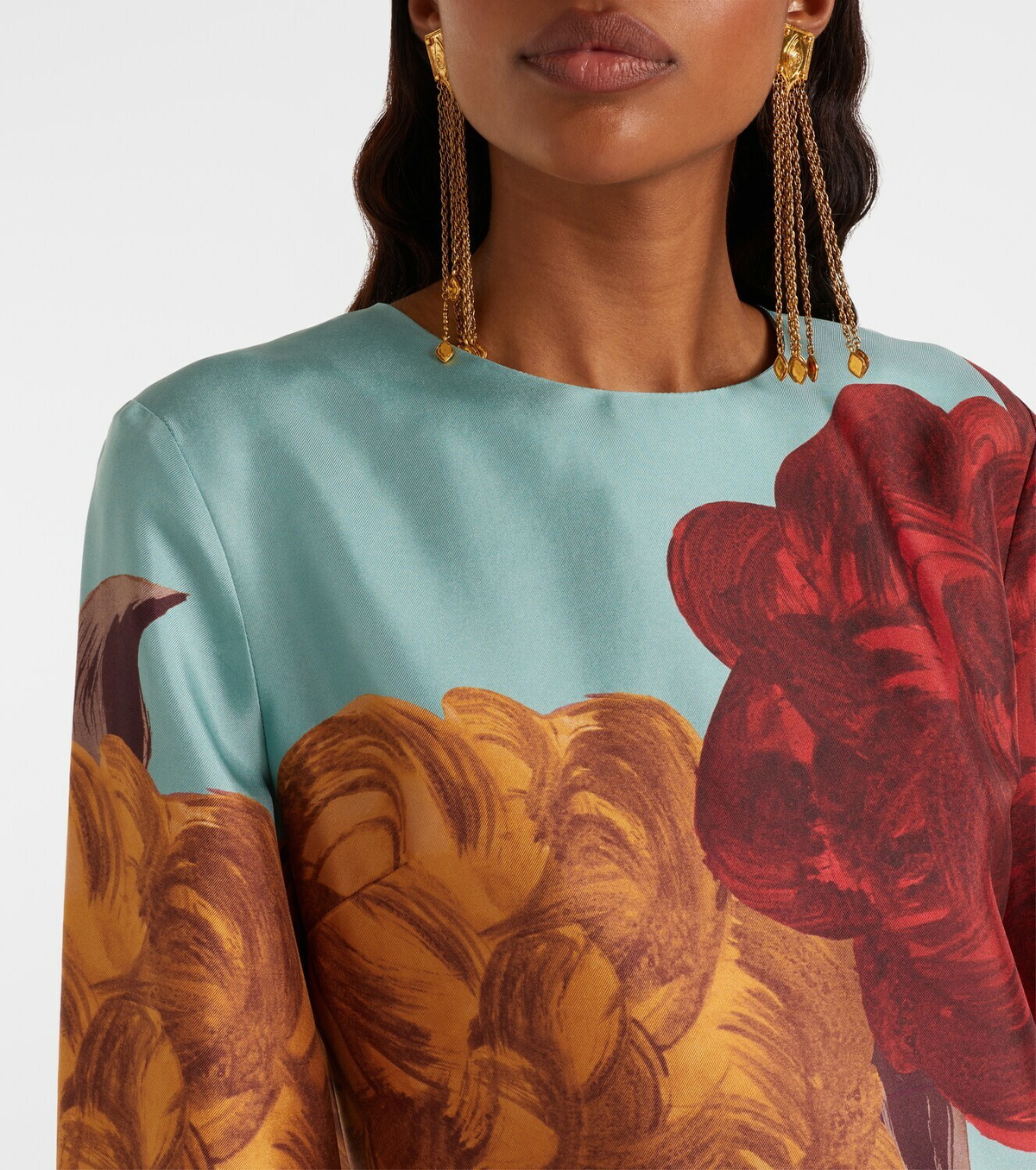 La DoubleJ Supremes Swing floral silk minidress