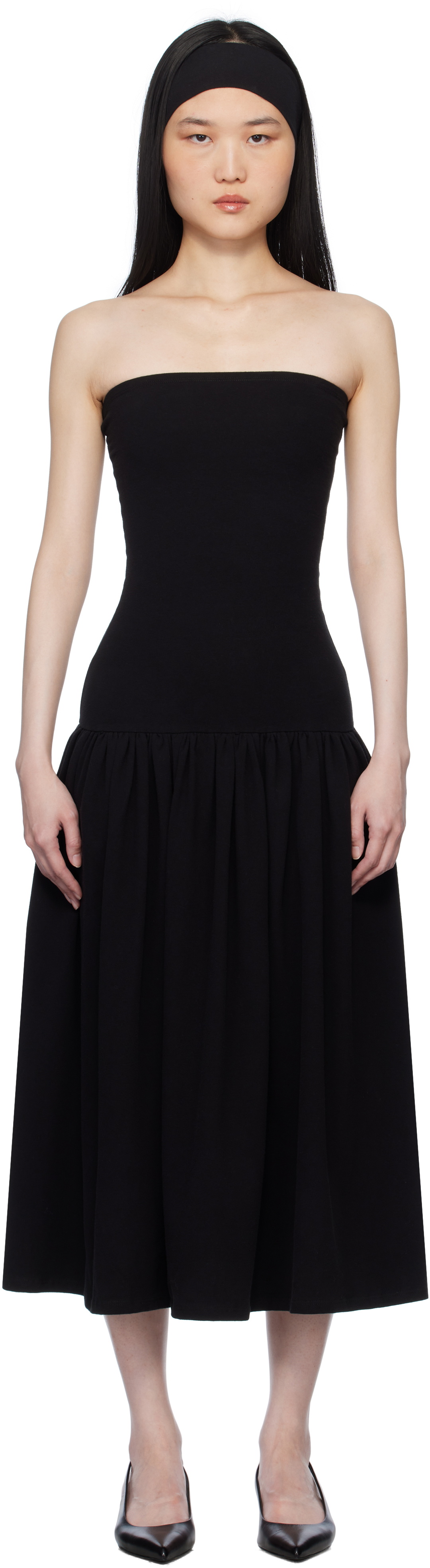 Gil Rodriguez Black 'The Tube' Dropwaist Convertible Midi Dress