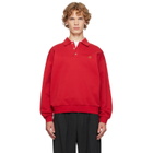 Dunst Red Leather Logo Collared Polo