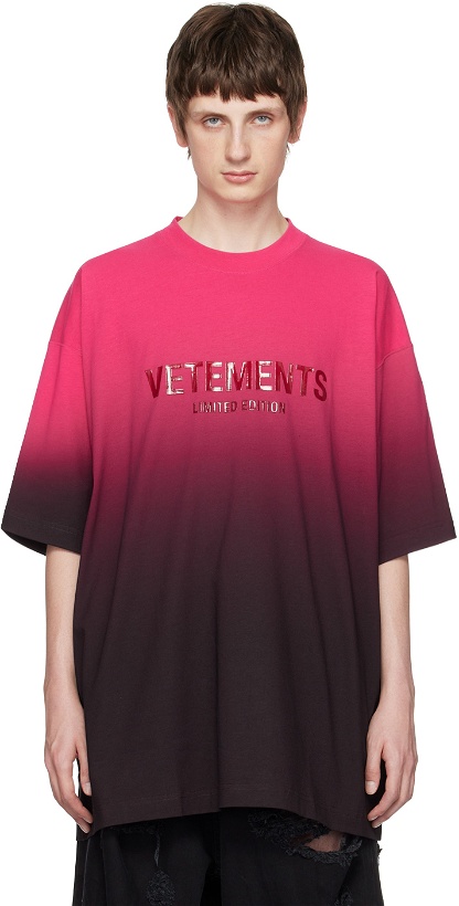 Photo: VETEMENTS Pink Gradient T-Shirt