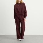 Nike Women's Phoenix Fleece Wide Sweat Pant in Burgundy/Sail
