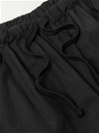 Kaptain Sunshine - Wide-Leg Cotton-Blend Track Pants - Black