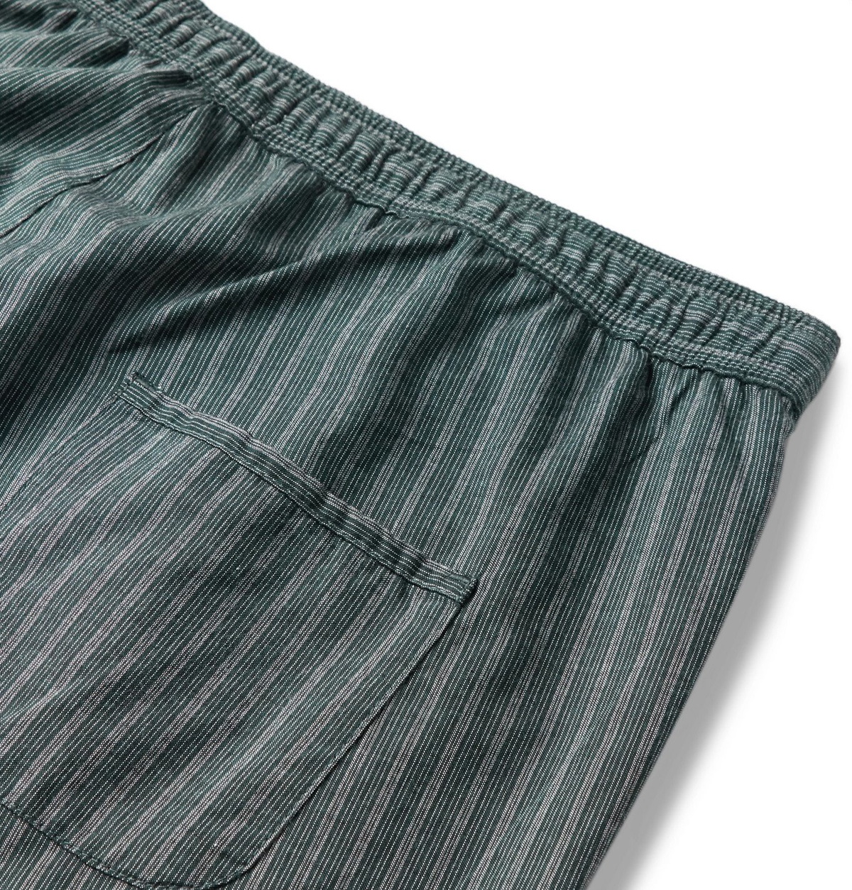 Oliver Spencer Loungewear - Townsend Striped Organic Cotton Pyjama Shorts - Green