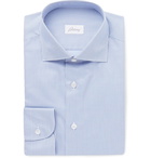 Brioni - Light-Blue Cutaway-Collar Puppytooth Cotton Shirt - Blue