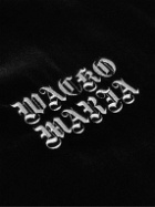 Wacko Maria - Logo-Embroidered Cotton-Velvet Track Jacket - Black