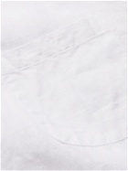 OLIVER SPENCER - Grandad-Collar Striped Cotton Shirt - White