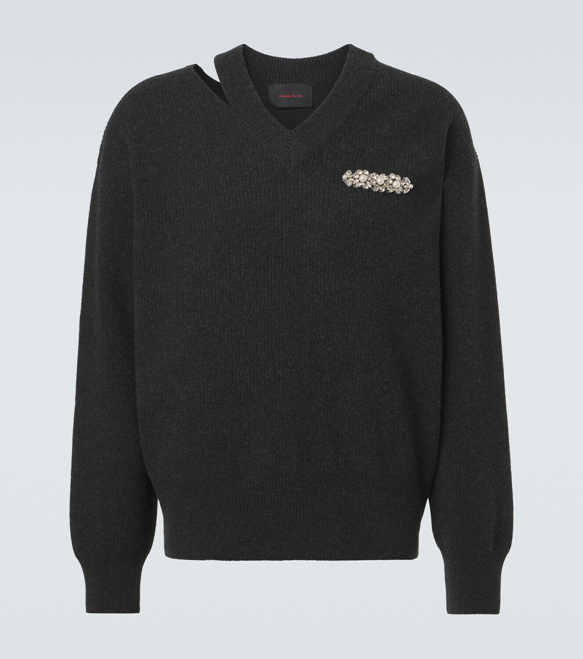 Simone Rocha Cutout embellished wool-blend sweater