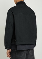 Vowels Corduroy-trimmed Denim Jacket Black