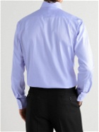 Turnbull & Asser - Shelton Cutaway-Collar Herringbone Sea Island Cotton Shirt - Blue