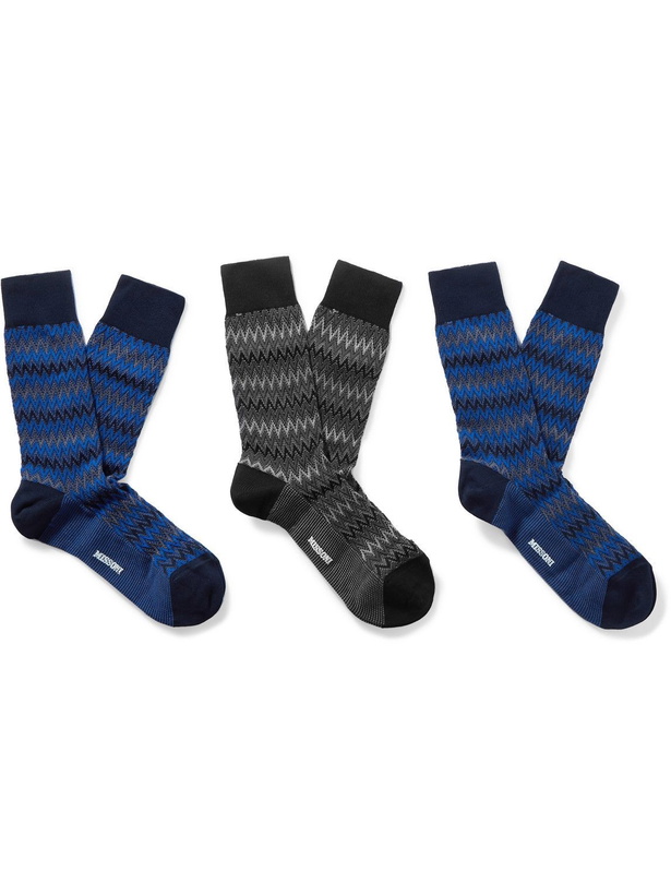 Photo: Missoni - Three-Pack Cotton-Blend Socks - Multi