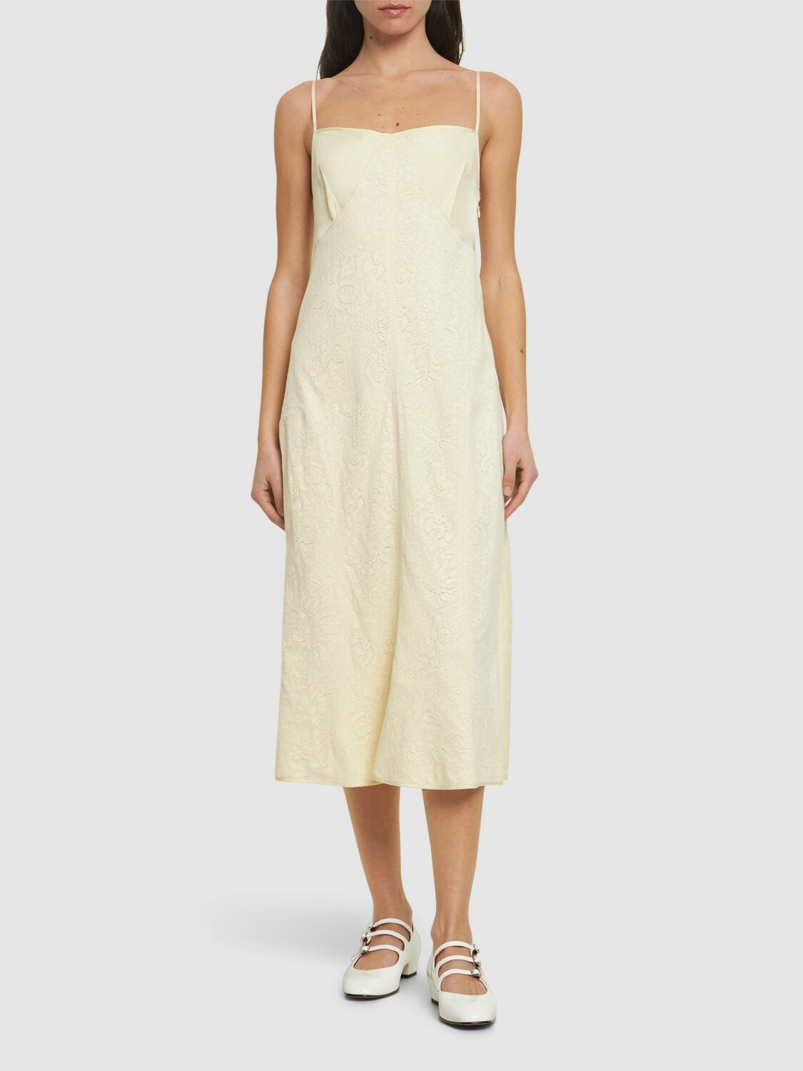 JIL SANDER - Satin & Lace Mini Dress Jil Sander JIL SANDER - Satin & Lace Mini Dress Jil Sander