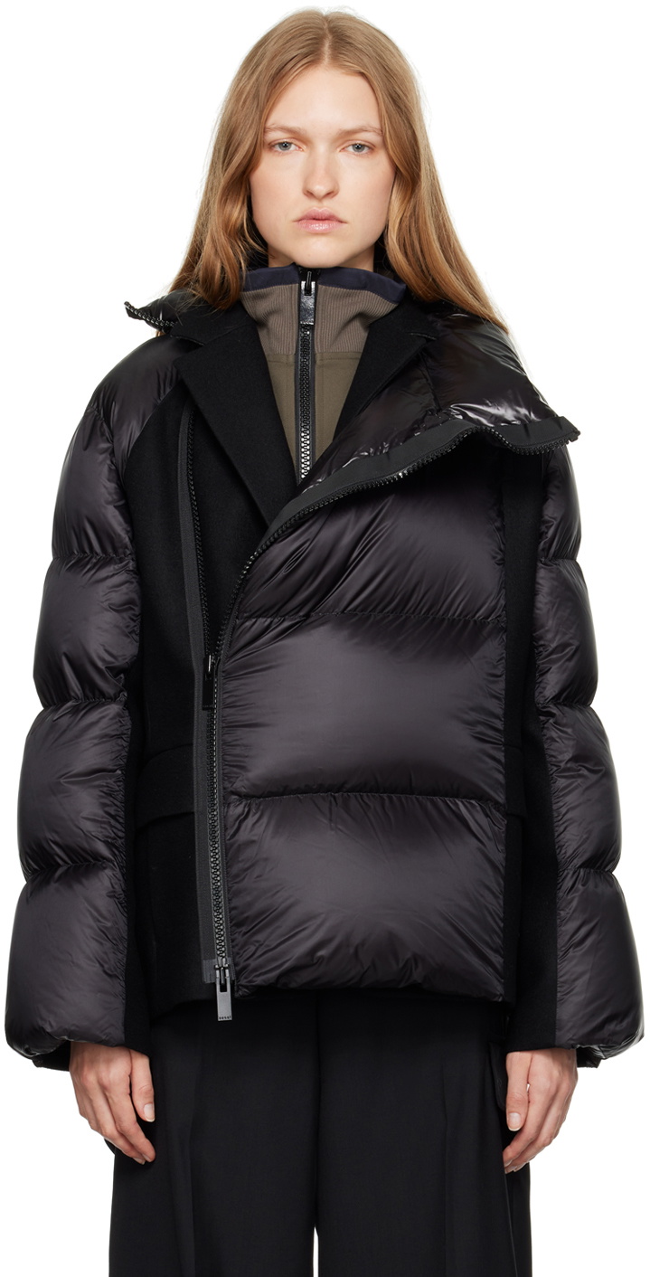 sacai Black Paneled Down Jacket Sacai