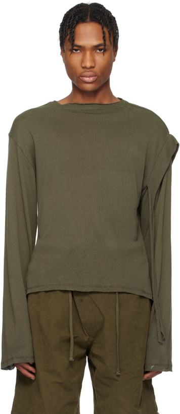 Photo: Ottolinger Green Deconstructed Linen Longsleeve T-shirt
