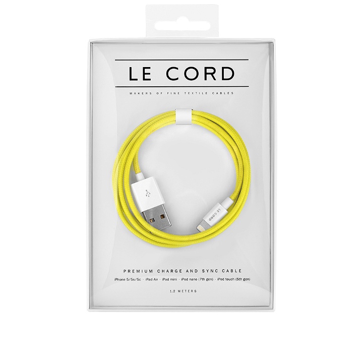 Photo: Le Cord Solid Yellow Braided 1.2m Lightning Cable