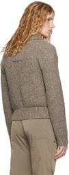 OUAT Brown Meta Zip Knit Jacket