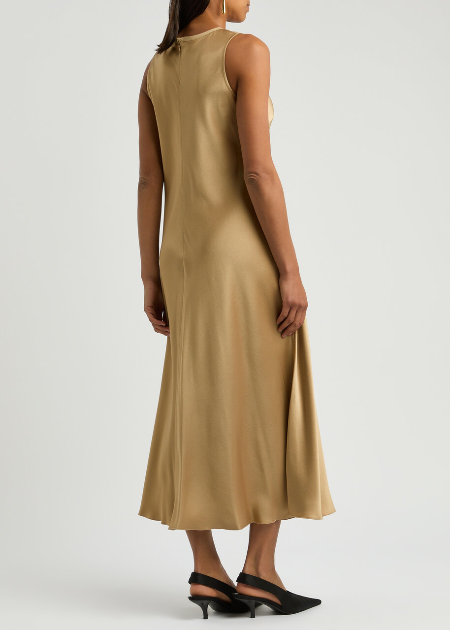 Forte_forte Satin Midi Dress Beige