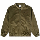 Nike Men's Life Cord Harrington Jacket in Cargo Khaki/White